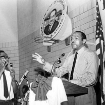 Carl B. Stokes at a town hall meeting, 1969: an historic but troubled mayoral administration 
