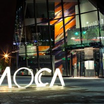 MOCA Cleveland&rsquo;s faceted, mirrored, four-story art gallery anchors the Uptown development.