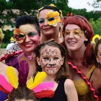 Participants in Parade the Circle, an annual celebration of creativity 